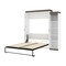 Bestar Orion Queen Murphy Bed with Narrow Shelving Unit (85W), White & Walnut Grey 116880-000017 - alternate 8